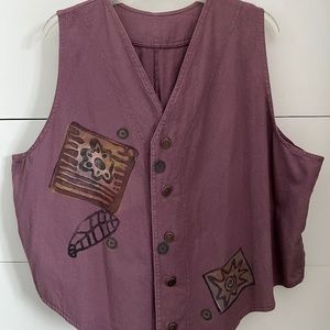 Blue Fish Clothing - Invention Vest - Denim - Summer 1995 - hand printed